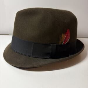 Vintage Champ "Feel The Felt” Brown Fedora Medium Size 6 7/8 Kasmir Finish